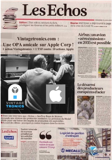 Vintagetronics lance une OPA amicale sur APPLE CORP.